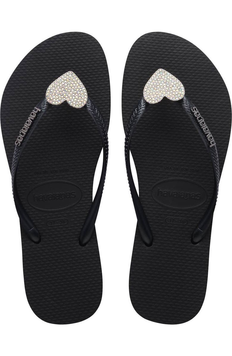 Havaianas Slim Crystal Charm Flip Flop, Alternate, color,