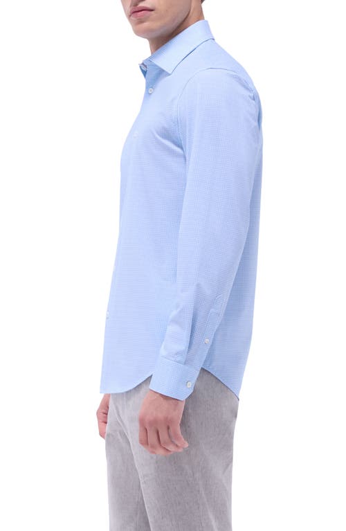 Bugatchi James Ooohcotton® Mini Check Print Button-up Shirt In Ice
