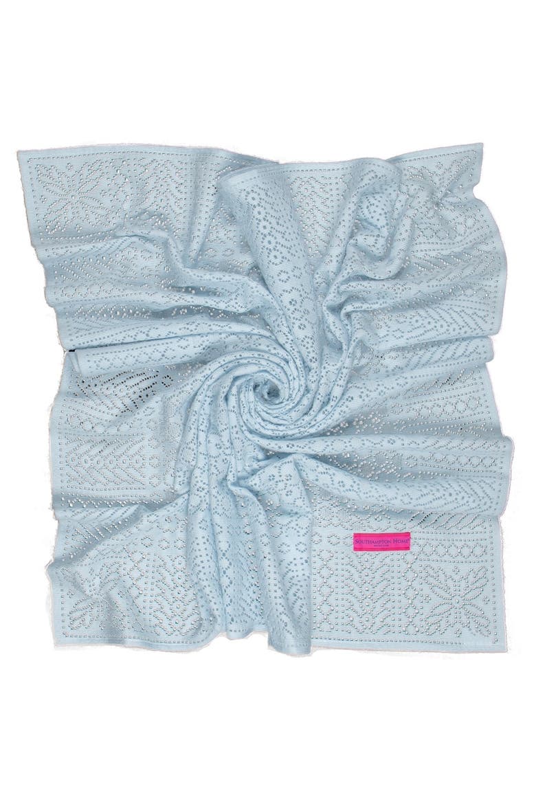Southampton Home Lace Weave Baby Shawl, Main, color, Blue