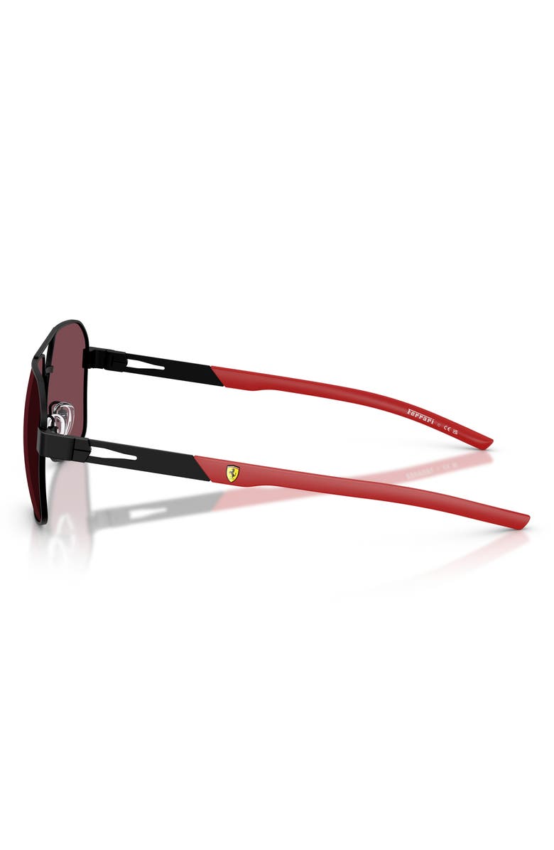 Scuderia Ferrari 57mm Square Sunglasses, Alternate, color, Matte Black / Red Ferrari