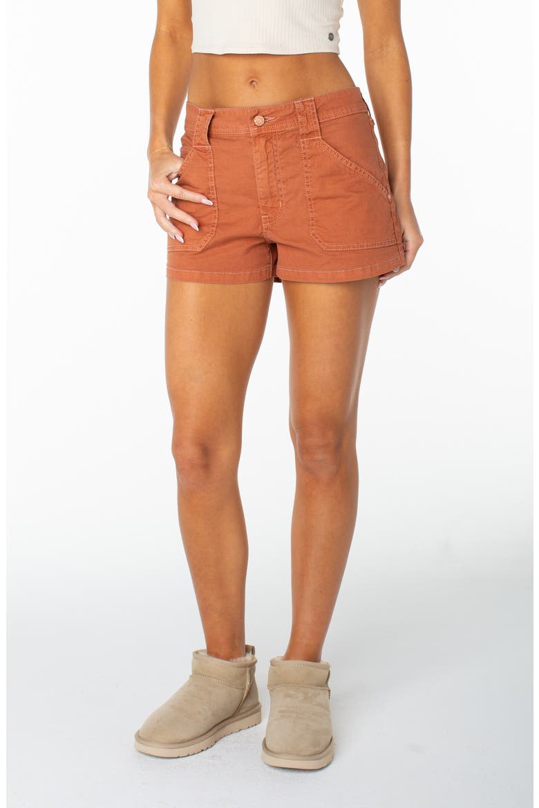 Lost Treasure Cotton & Linen Shorts, Main, color, CHUTNEY