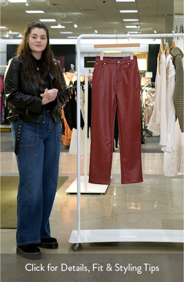 High Waist Faux Leather Crop Pants, sales video thumbnail