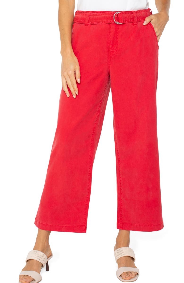 Liverpool Los Angeles Stride High Waist Crop Belted Wide Leg Pants, Alternate, color, 