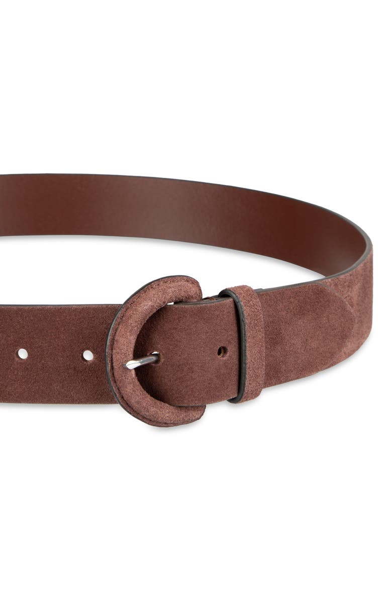 Cole Haan Covered Buckle Suede Belt, Alternate, color, Brown