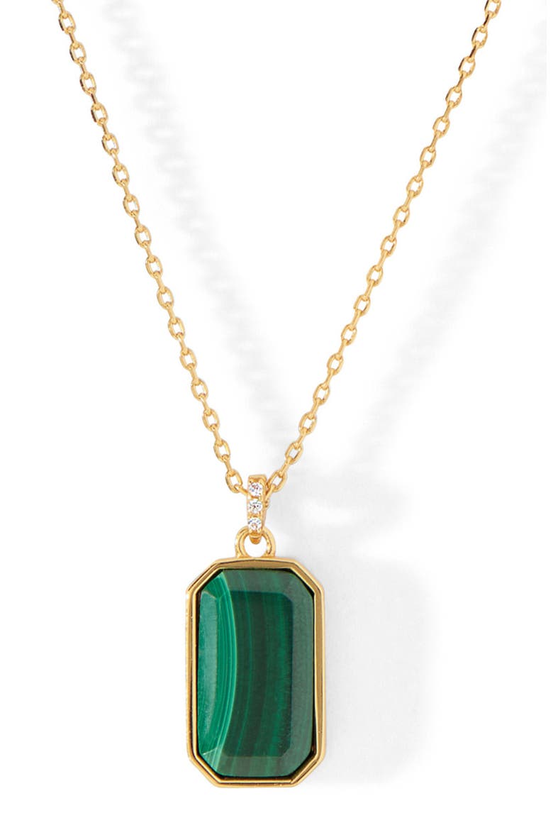The Tessa Tag Necklace, Main, color, Malachite