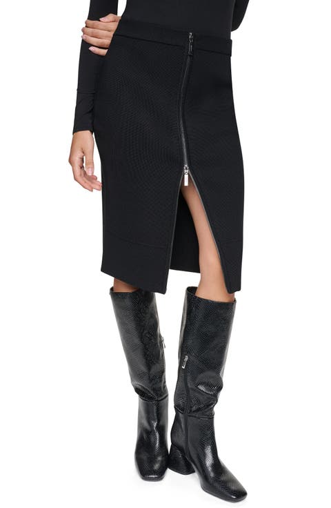Zip Front Sweater Skirt