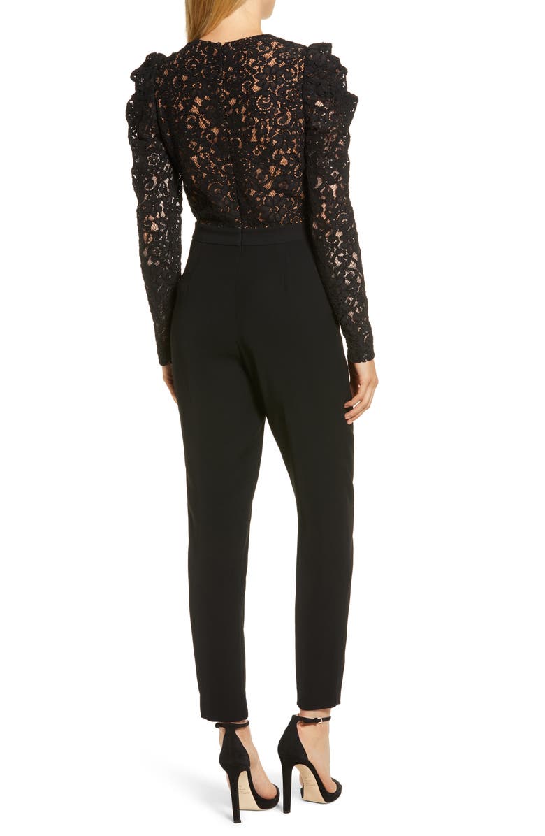 MICHAEL Michael Kors Black Lace Jumpsuit, Alternate, color,