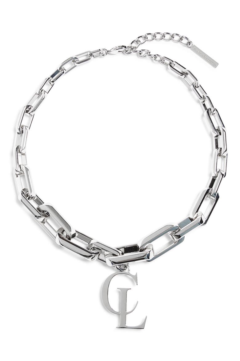 Men's Atlas Graduated Chain CL Pendant Necklace, Main, color, SILVER