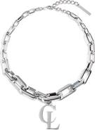 Christian Louboutin Men's Atlas Graduated Chain CL Pendant Necklace