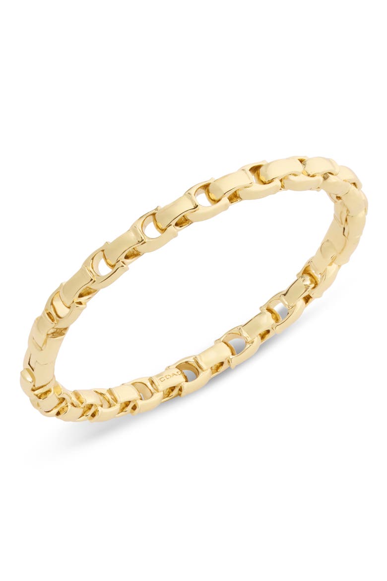 Signature C Hinged Bangle, Alternate, color, SHINY GOLD