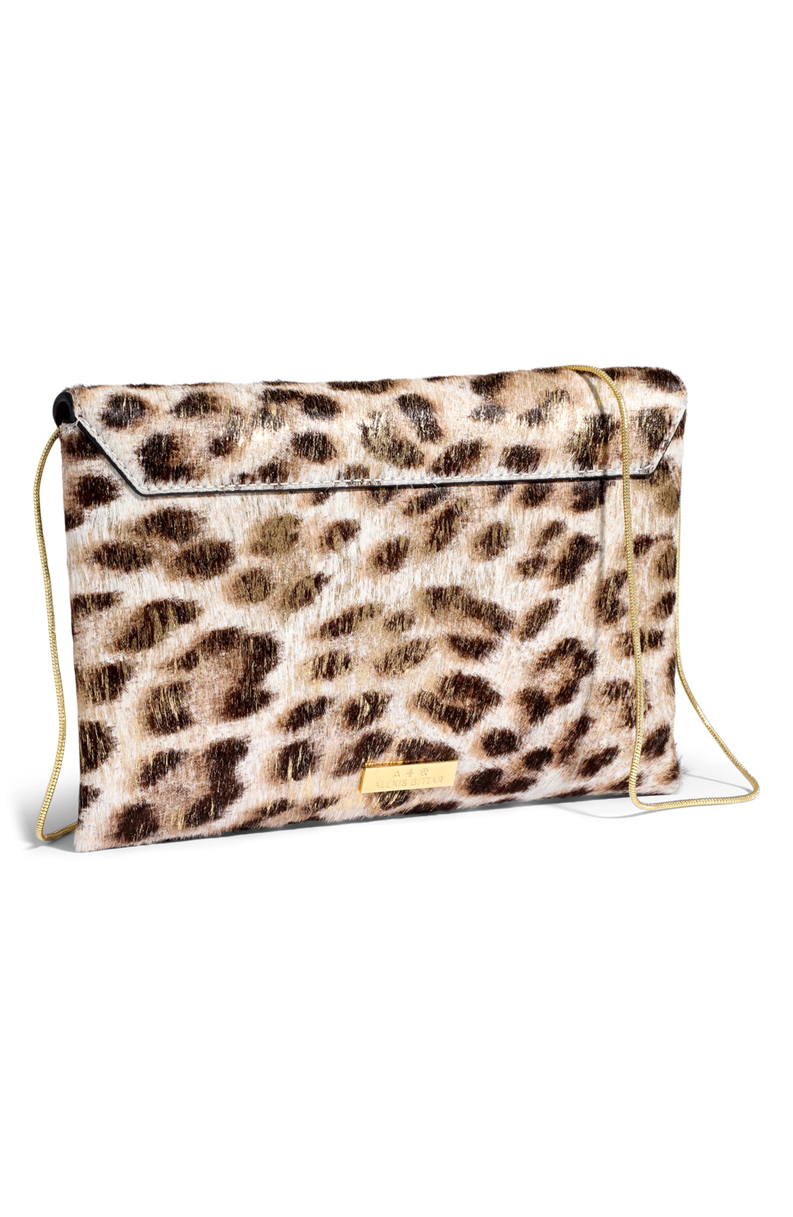 Envelope Clutch Bag, Alternate, color, METALLIC LEOPARD