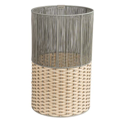 Harper Modern 2-Tone Faux Wicker Cylinder Waste Basket