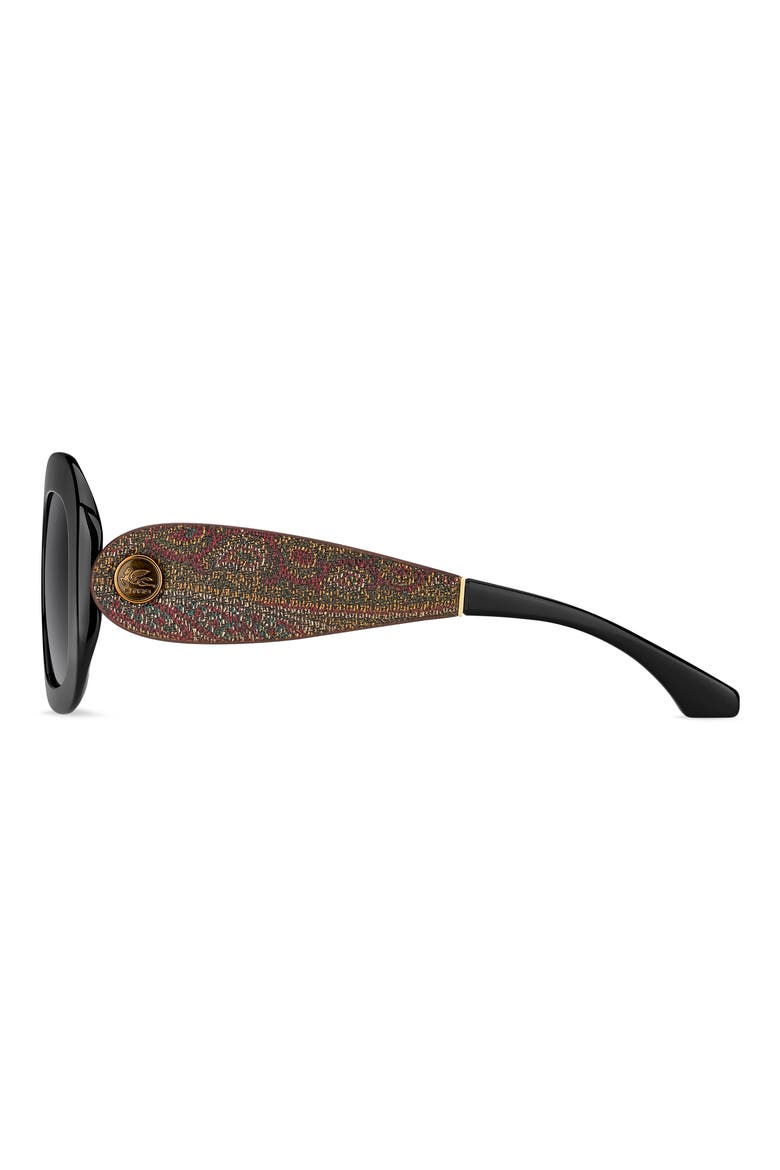 52mm Gradient Rectangular Sunglasses, Alternate, color, BLACK/ DARK GREY