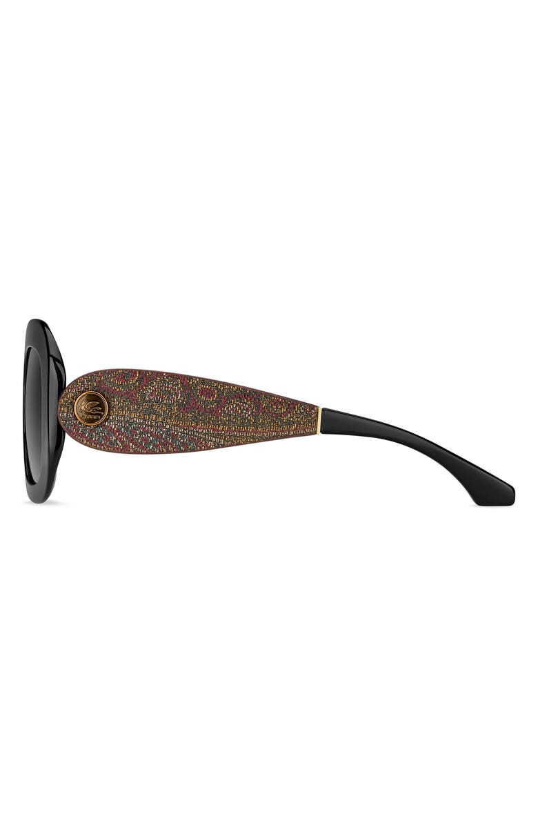 Etro 52mm Gradient Rectangular Sunglasses, Alternate, color, Black/ Dark Grey