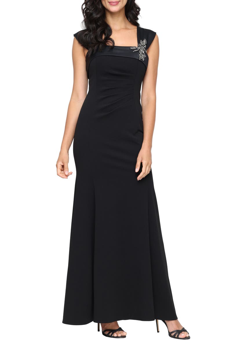 Alex Evenings Embellished Mermaid Gown, Main, color, Black