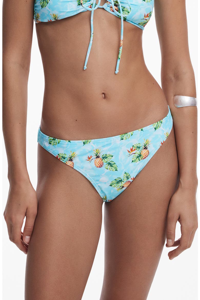 Pineapple Bikini Bottoms, Main, color, LIGHT TURQUOISE