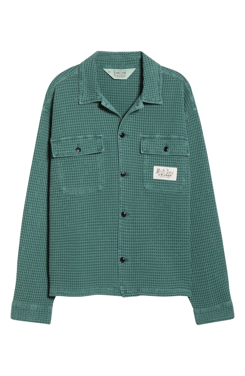 Brain Dead Waffle Button-Up Shirt, Alternate, color, Silver Pine