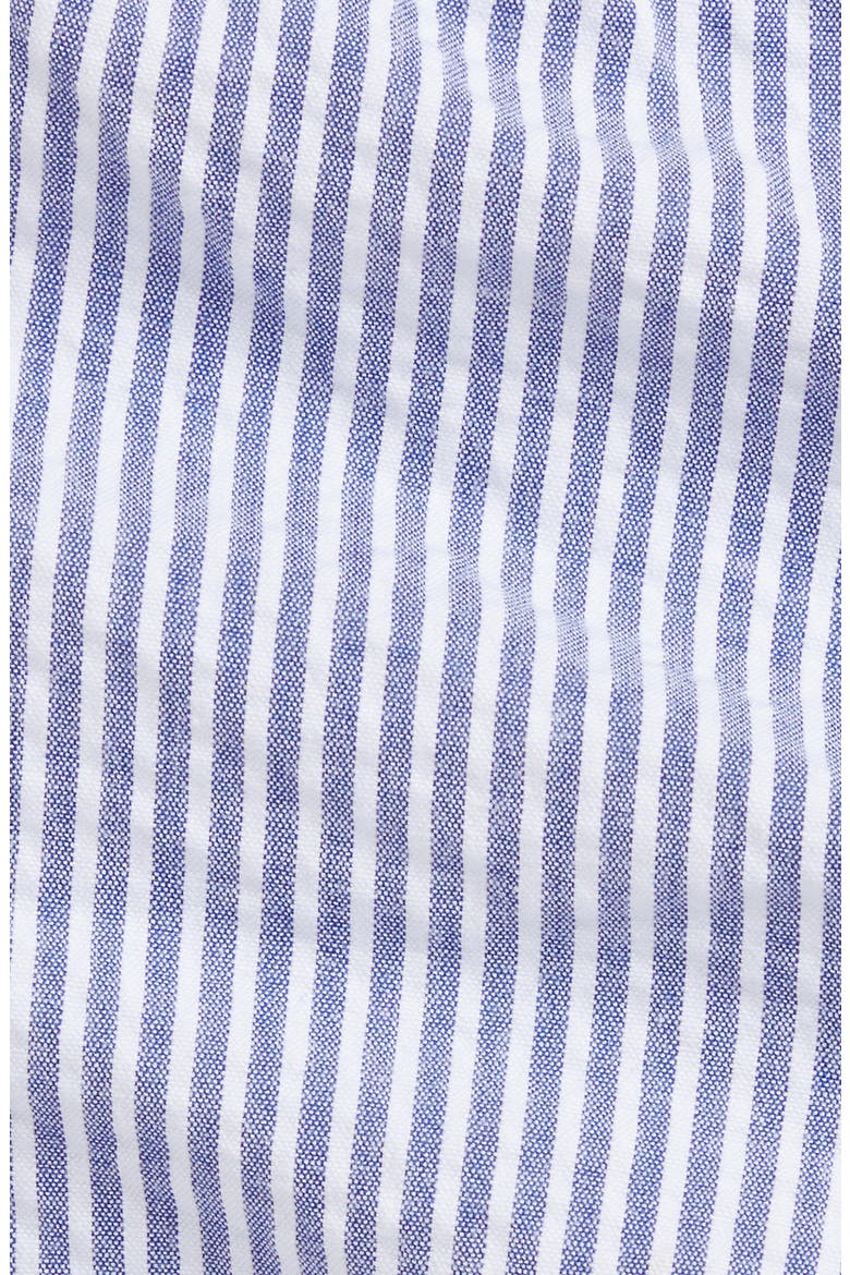 Cotton Button-Up Shirt, Stripe Pants & Belt Set, Alternate, color, WHITE