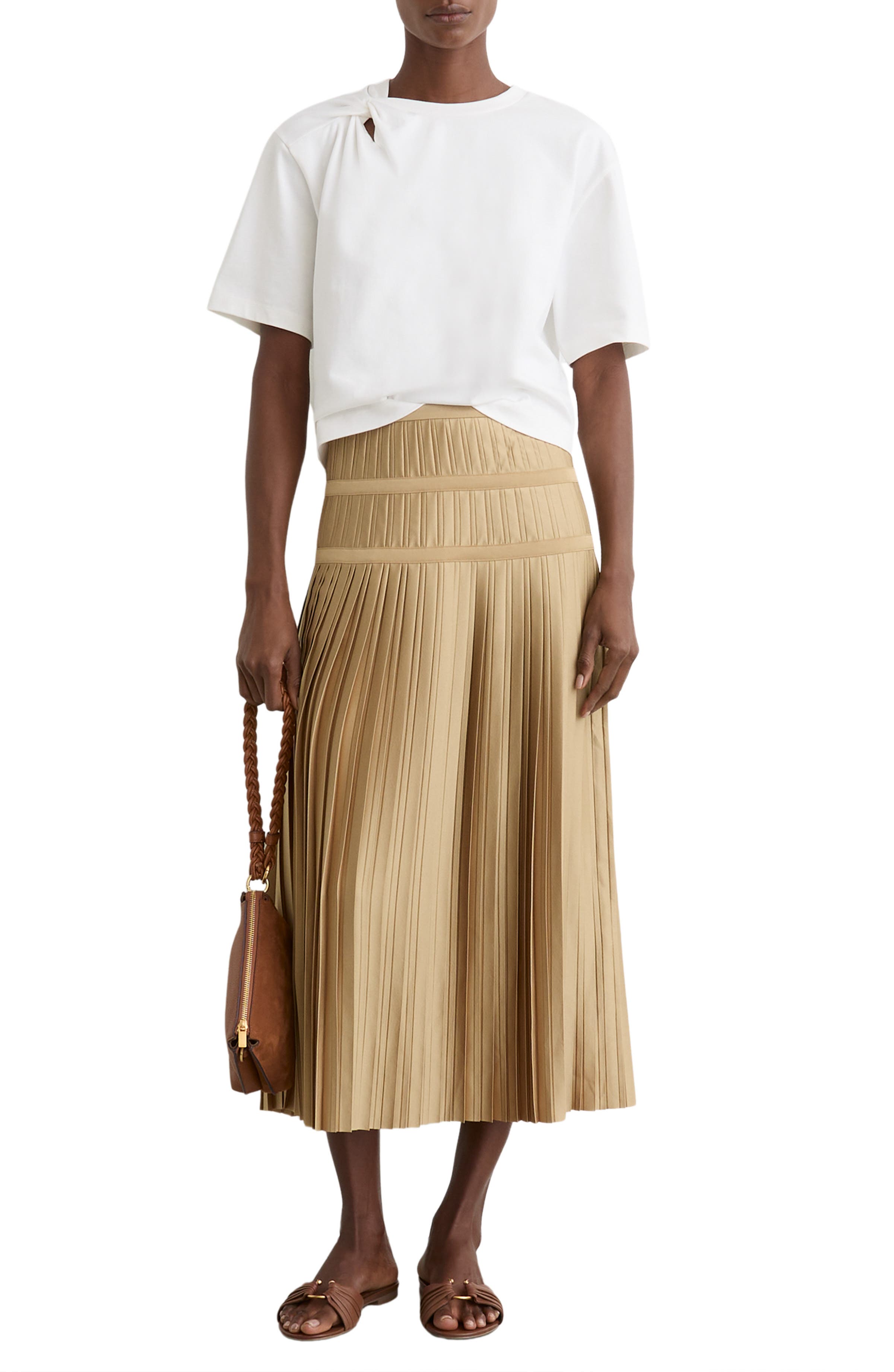 Reiss Alana Open Ring Slide Sandals, Alternate, color, Tan