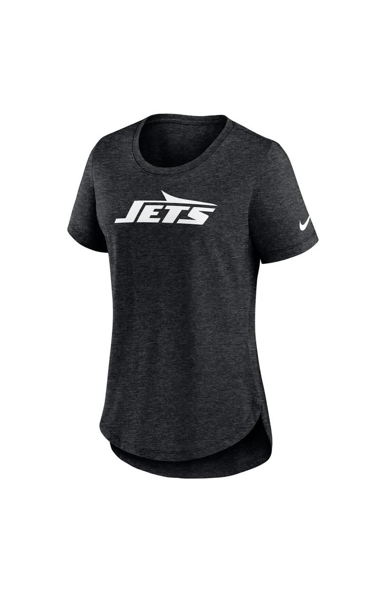 Nike Women's Nike  Heather Black New York Jets Tri-Blend Fashion T-Shirt, Alternate, color, Heather Black