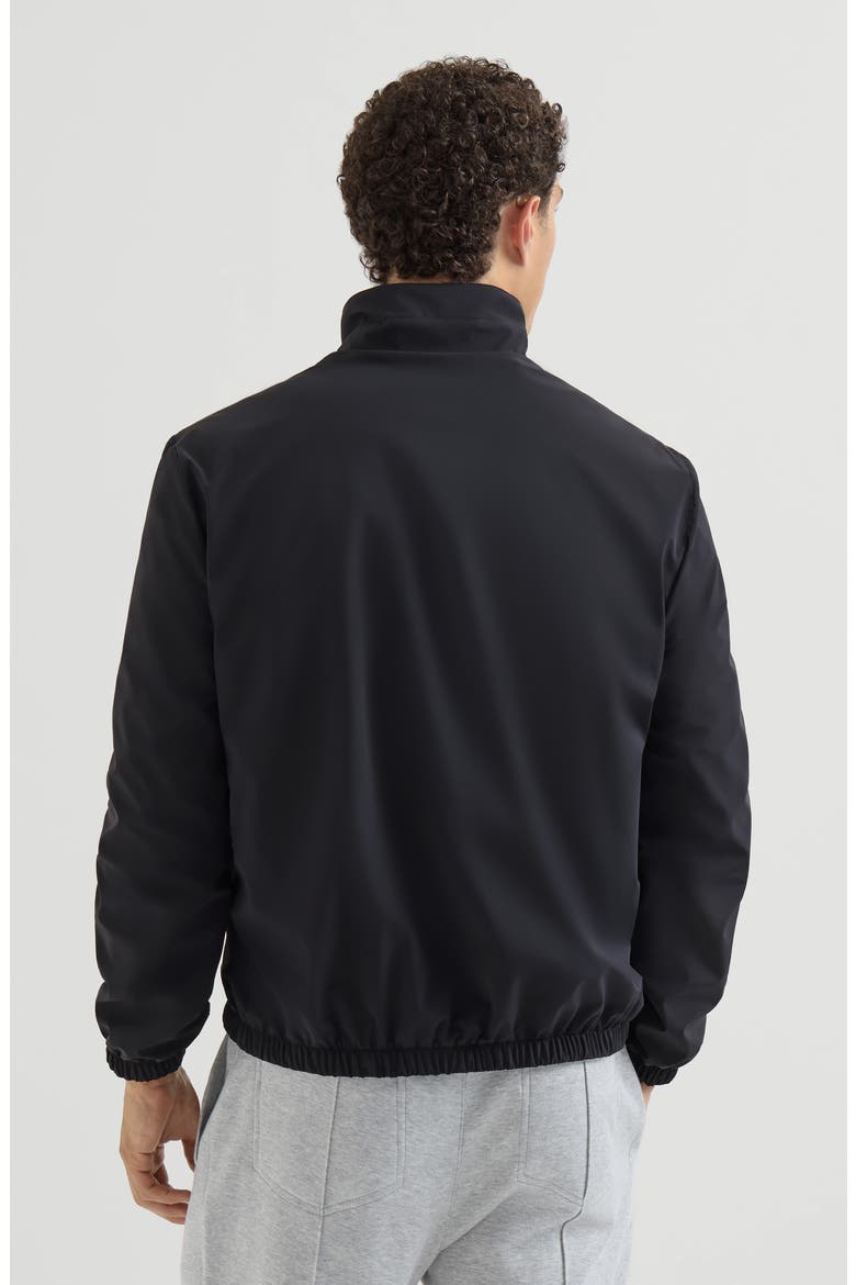 Bonded nylon reversible outerwear jacket with logo, Alternate, color, Navy Blue