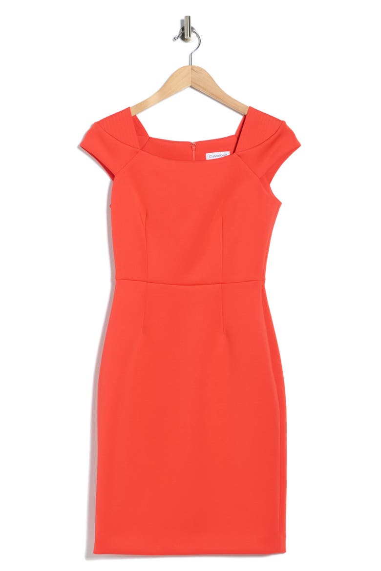 Cap Sleeve Sheath Dress, Alternate, color, GINGER