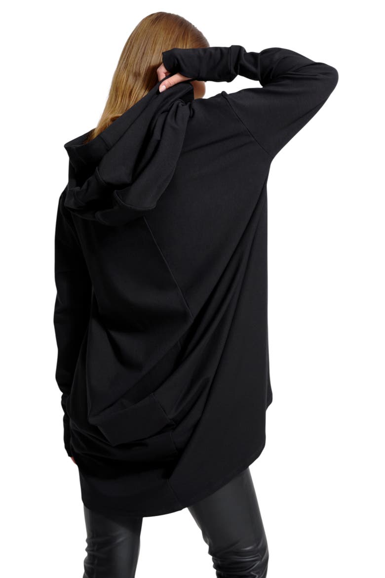 Firenze High-Low Hoodie, Alternate, color, BLACK