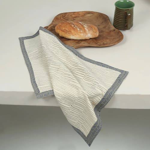 Sustainable Threads Tea Break Hand Block Printed Kitchen Towels In Neutral