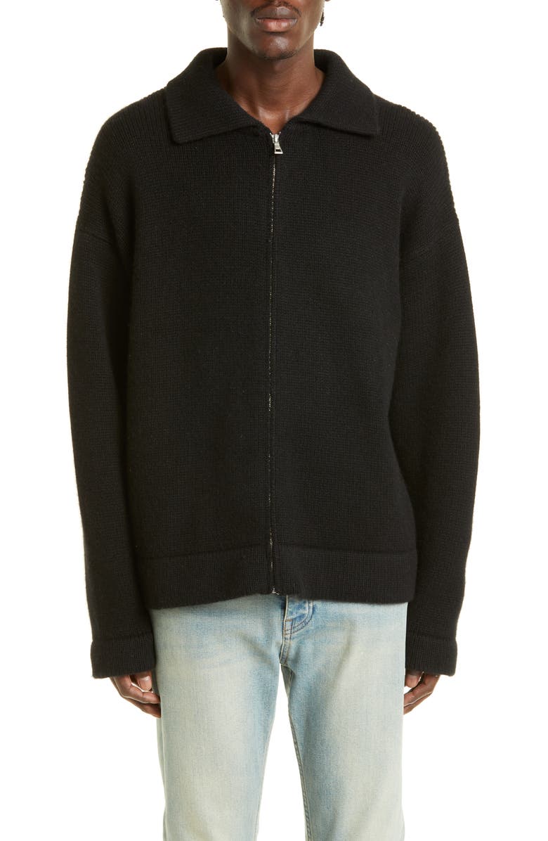The Elder Statesman Plait Gender Inclusive Cashmere Zip Jacket, Main, color,