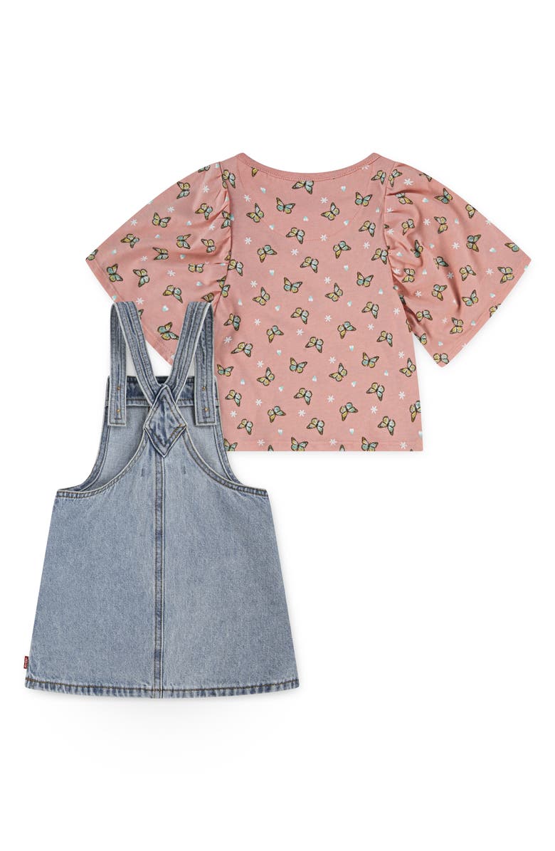 Levi's Kids' Western T-Shirt & Skirtall Set, Alternate, color, Candlelight Peach