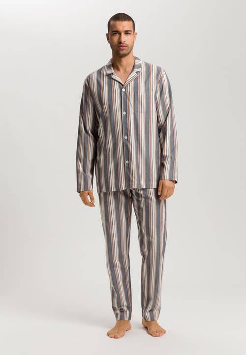 Hanro Cozy Comfort Cotton Flannel Button Front Pajama Set In Multi