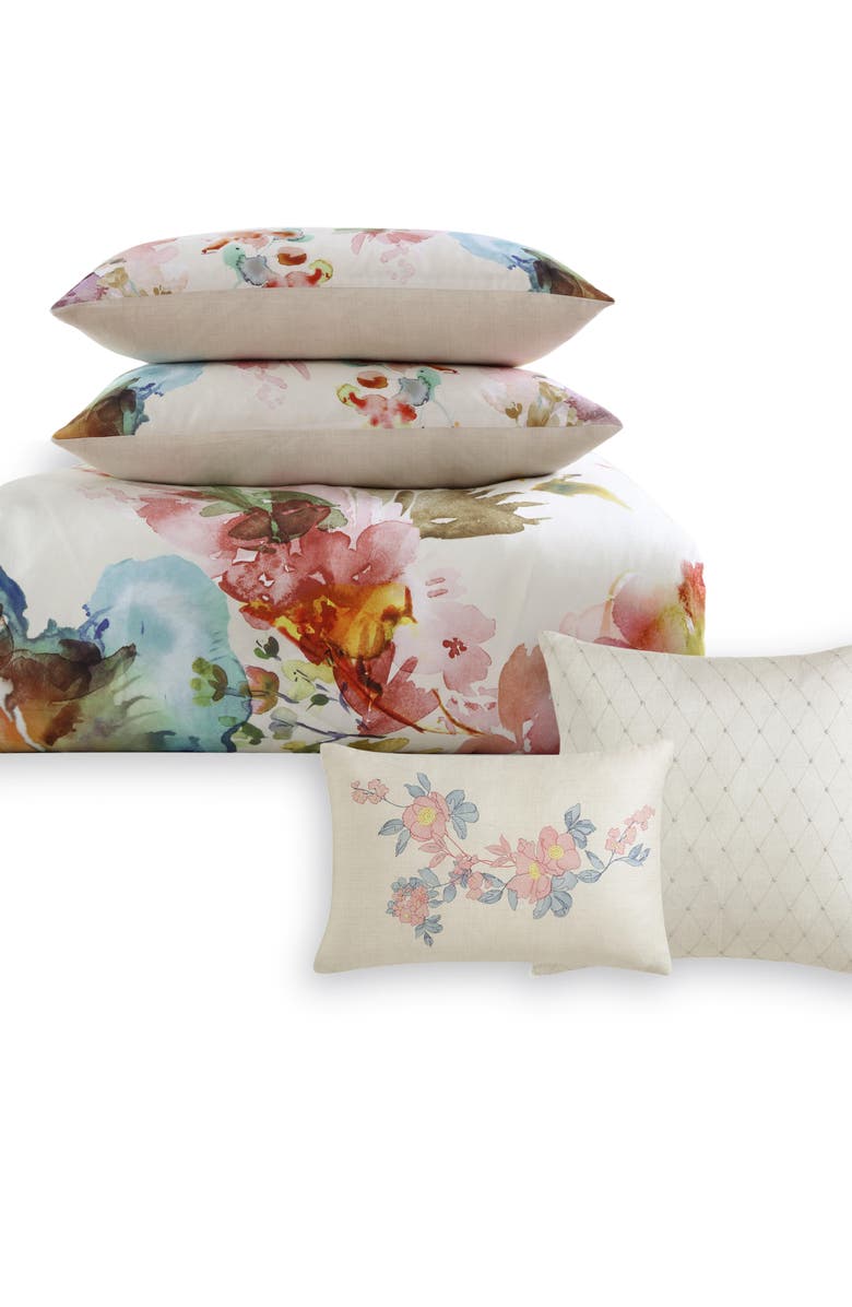 Bebejan Antique Flowers Cotton 5-Piece Reversible Comforter Set, Alternate, color, White