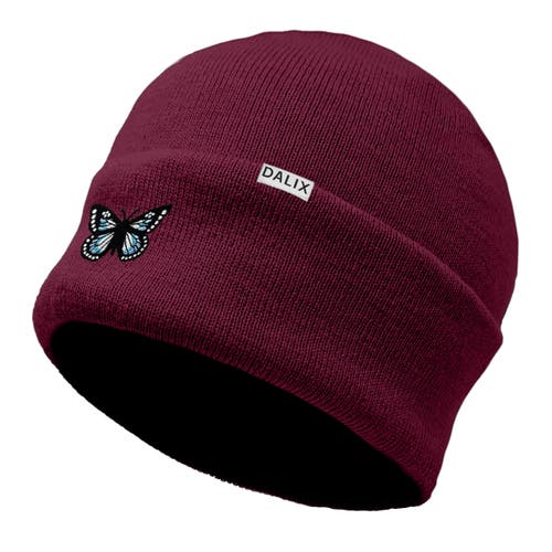 Dalix Butterfly Beanie In Maroon