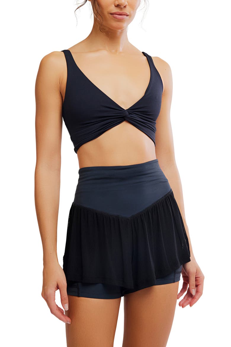 Sunset High Waist Performance Shorts, Alternate, color, BLACK