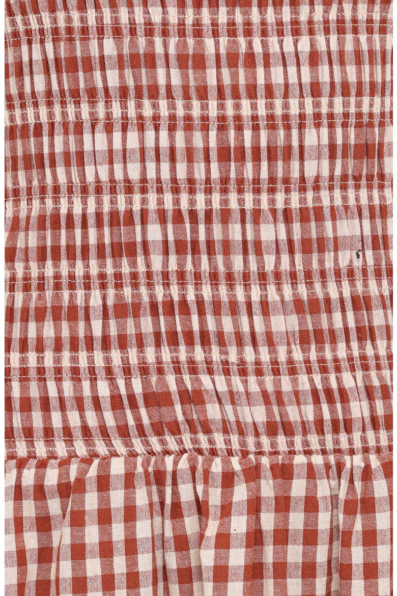 Maleny Gingham Smocked Maxi Dress, Alternate, color, BROWN GINGHAM