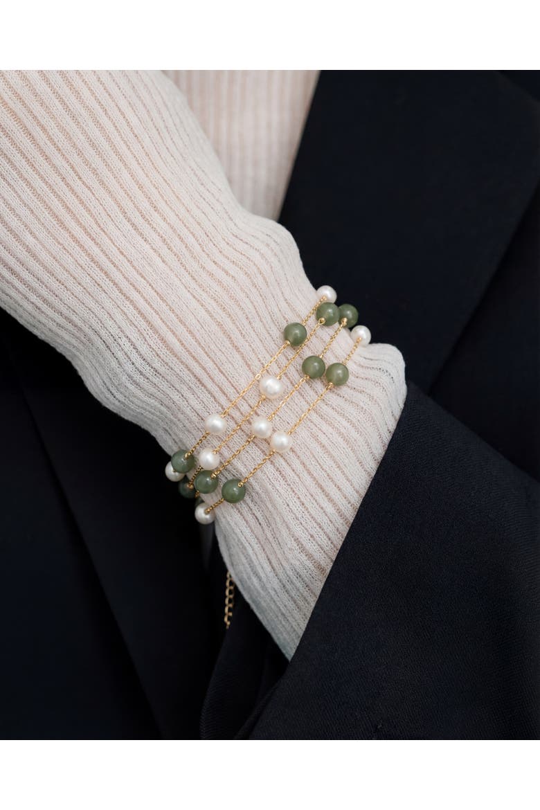 Olivia Jade pearl bracelet, Alternate, color, Light green