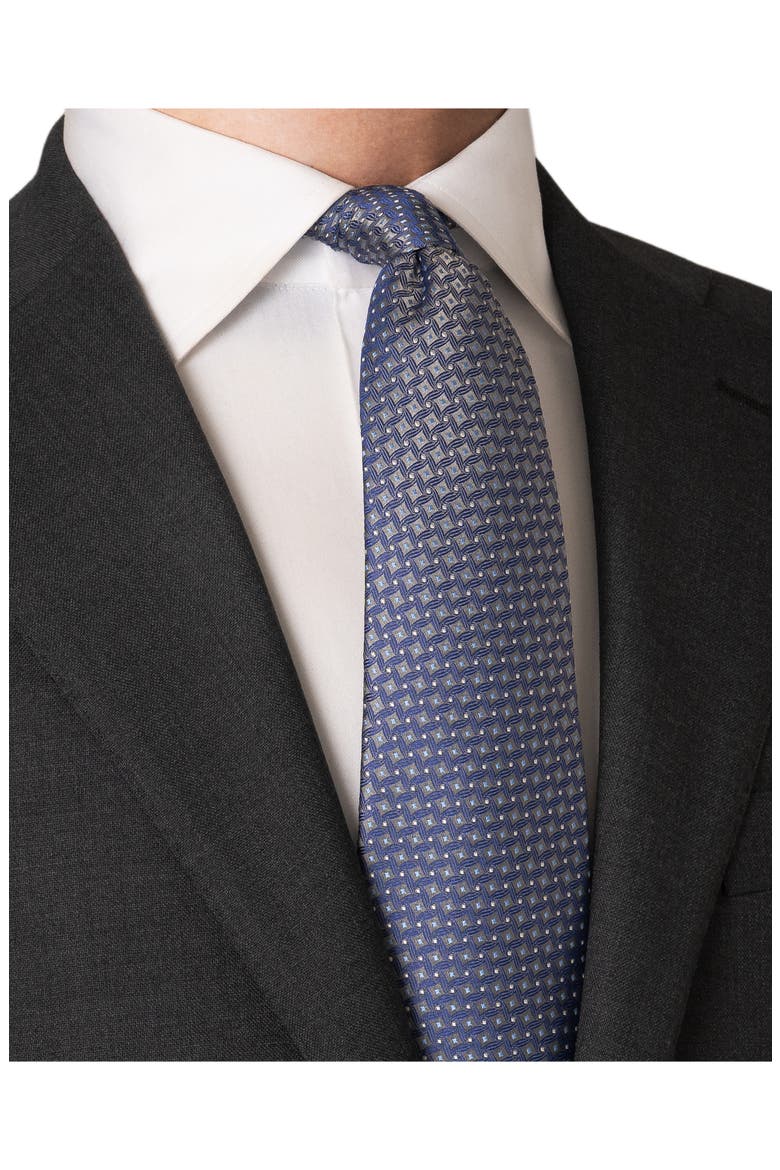 Medallion Silk Jacquard Tie, Alternate, color, LIGHT GREY