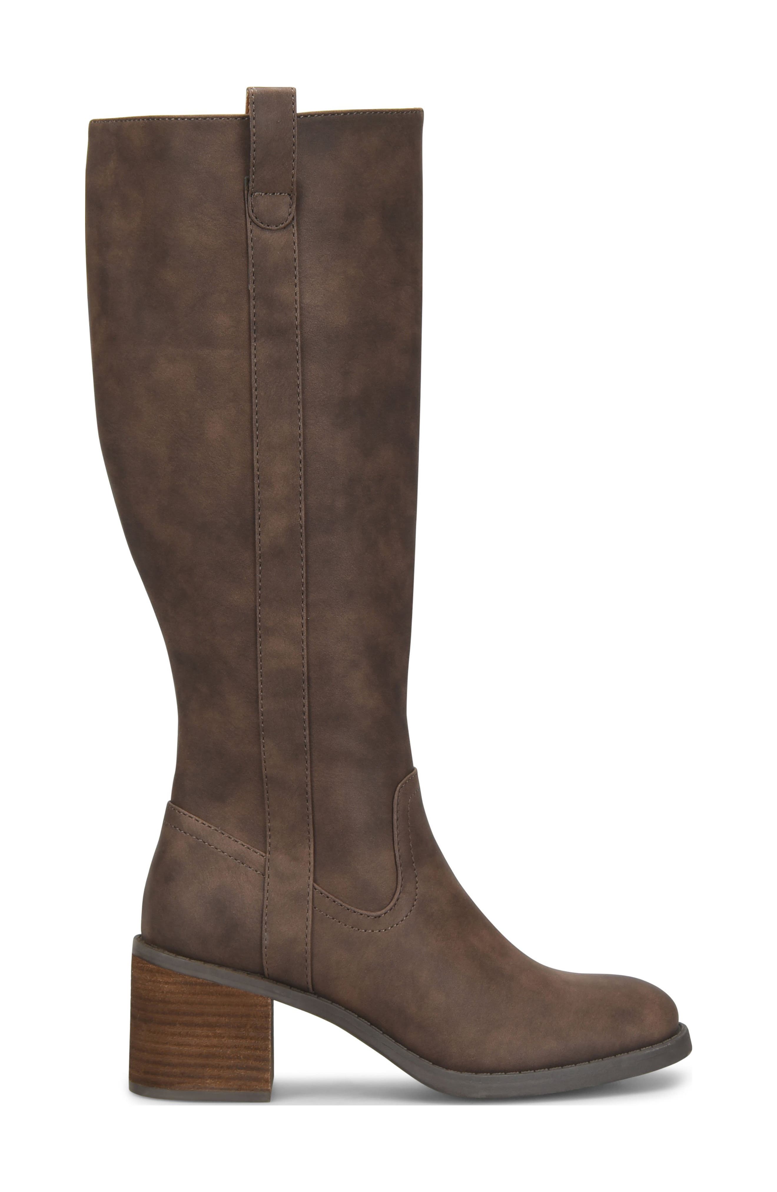 Fiona Knee High Boot, Alternate, color, DARK BROWN NUBUCK