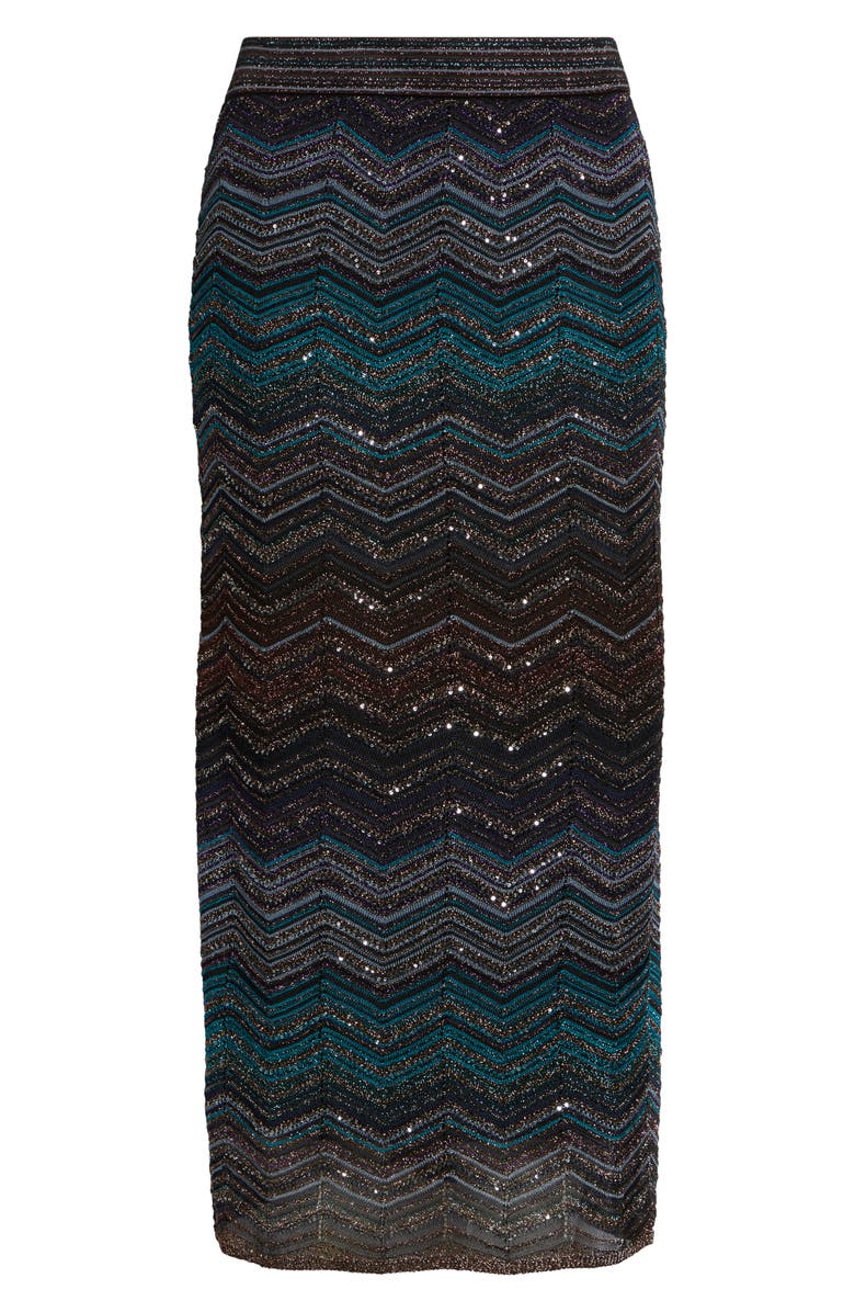 Missoni Zigzag Lamé Midi Skirt, Alternate, color, Dark Blue Tones
