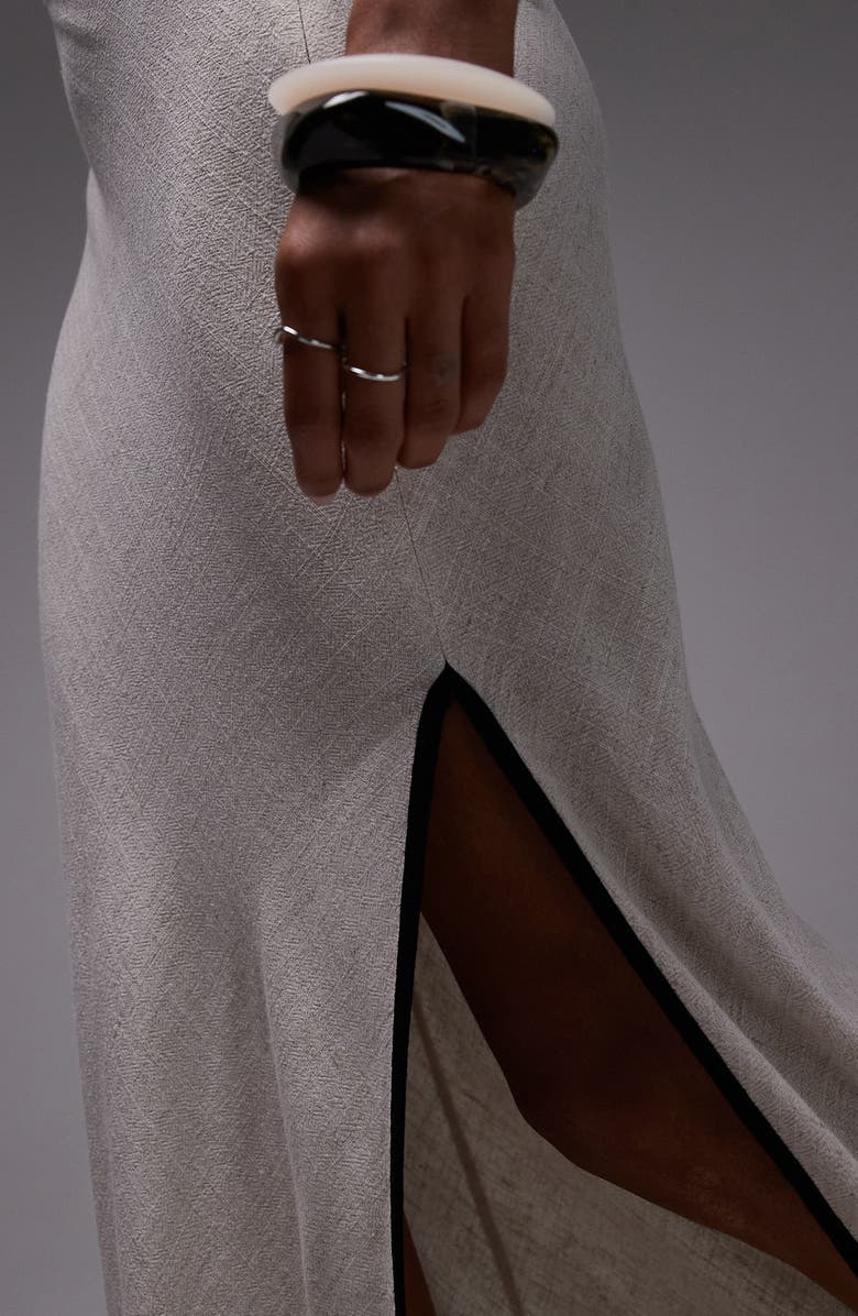 Topshop Bias Cut Maxi Skirt, Alternate, color, Beige