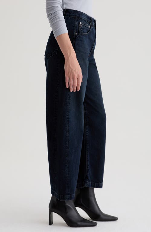 Ag Hattie High Waist Ankle Wide Barrel Leg Jeans In Black