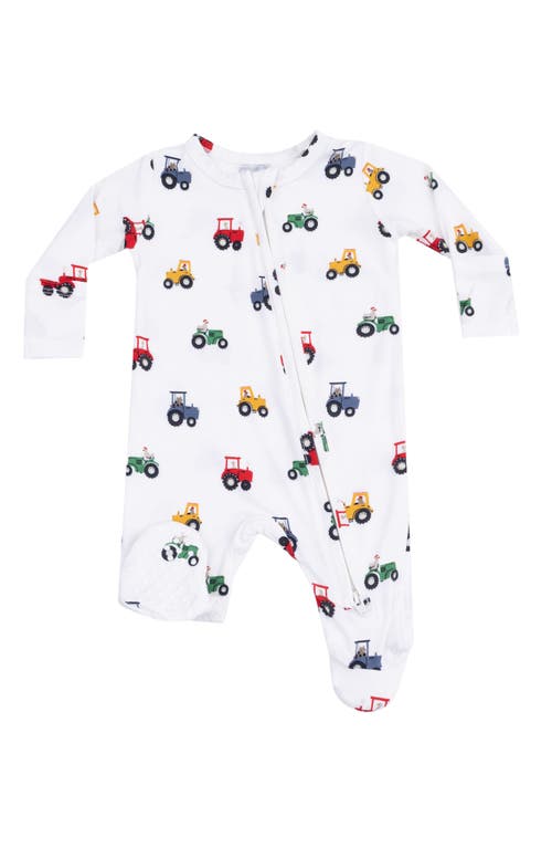 Angel Dear Mini Tractors Zip Footie In Multi