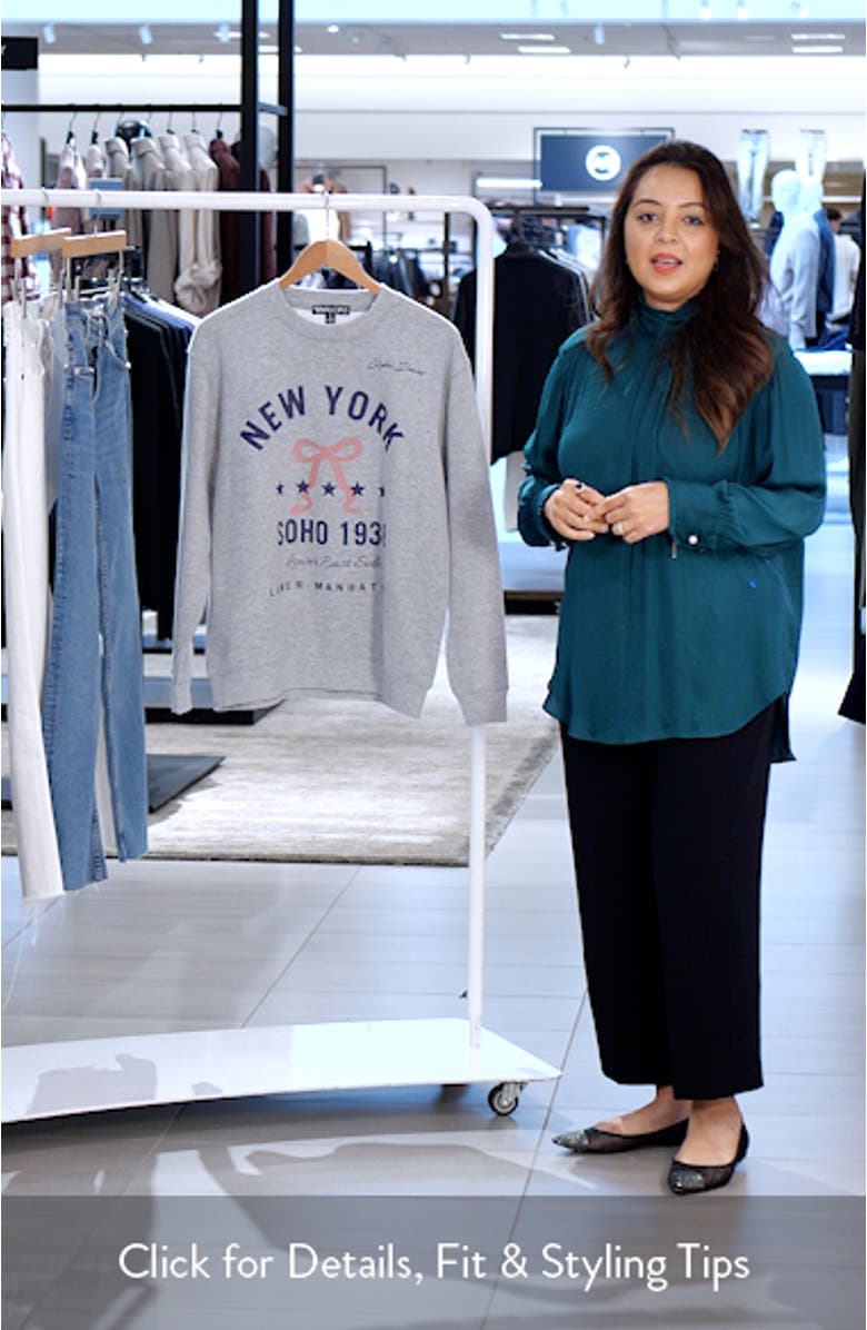 New York Bow Graphic Sweatshirt, sales video thumbnail