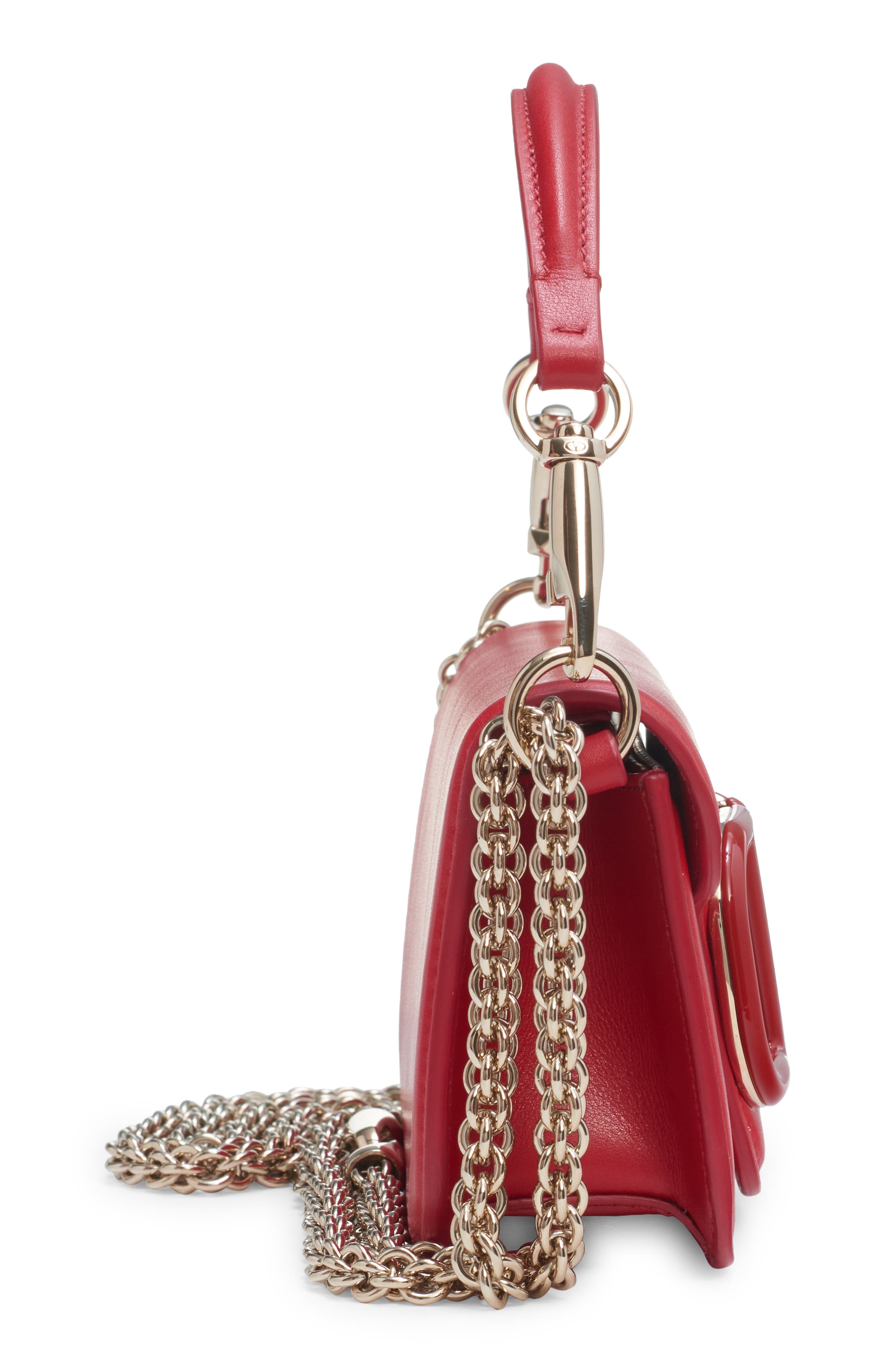 Valentino Garavani Small Locò Leather Shoulder Bag, Alternate, color, 