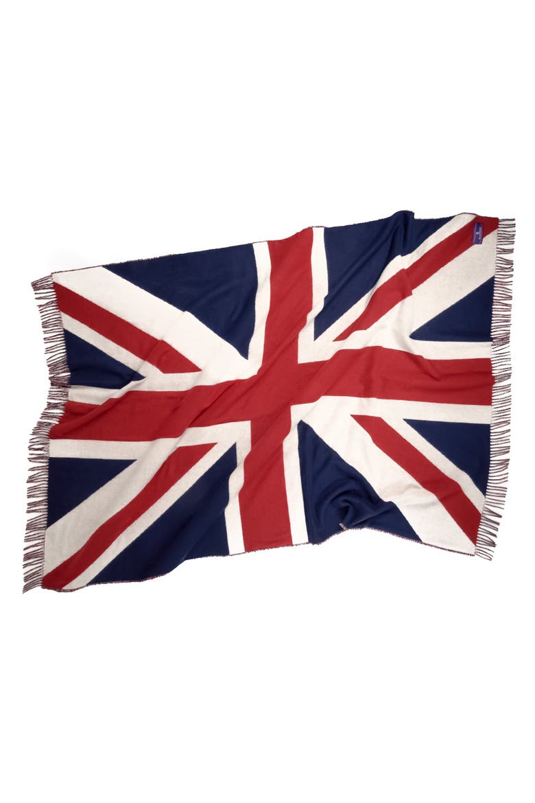 Union Jack Merino Wool Throw, Main, color, Multi-Color