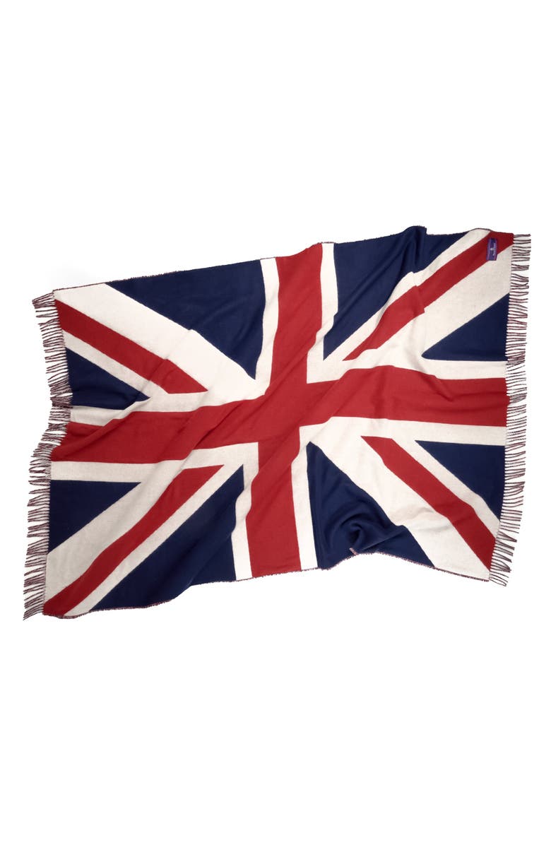 Prince of Scots Union Jack Merino Wool Throw, Main, color, 