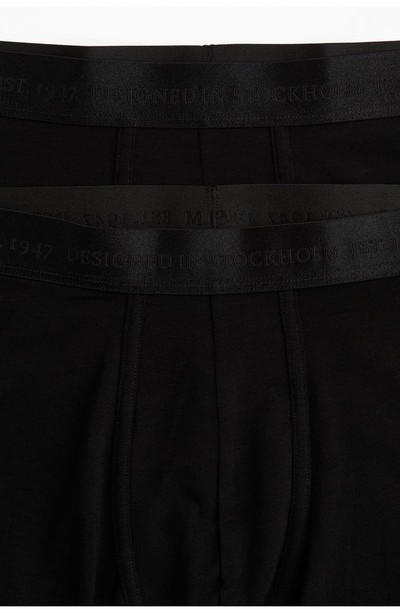 H&M 2-pack Mid Trunks With Lycra<sup>®</sup>, Alternate, color, Black
