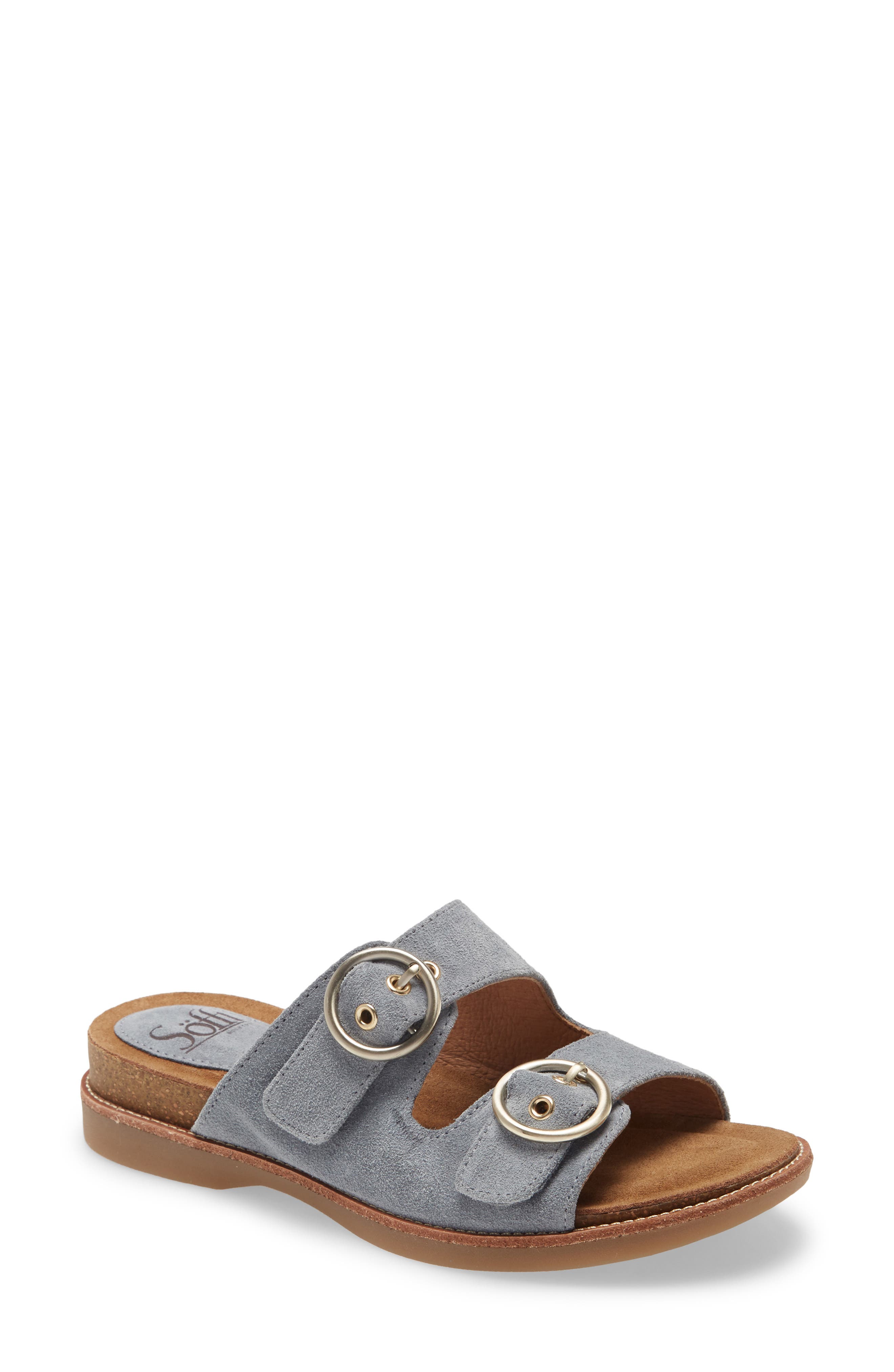 Söftt Brooklyn Sandal, Main, color, CHAMBRAY SUEDE