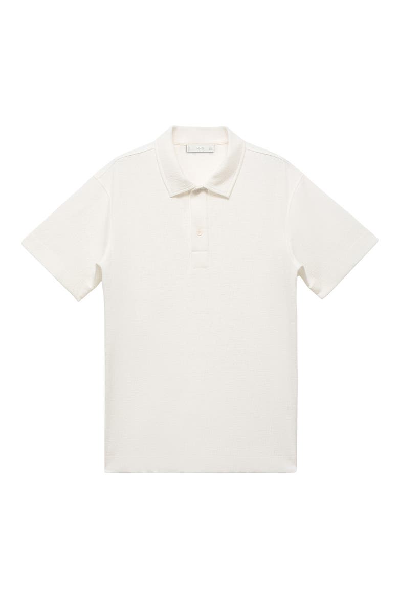 Regular Fit Textured Stretch Cotton Blend Polo, Alternate, color, OFF WHITE