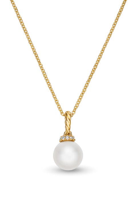 Solari Pendant Necklace with Pearls and Diamonds in 18K Gold